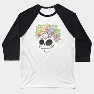 Sugar Skull Watercolor Baseball T-Shirt